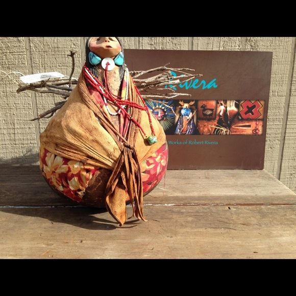 Rare, Authentic Gourd Lady by Robert Rivera - Picture 4 of 12